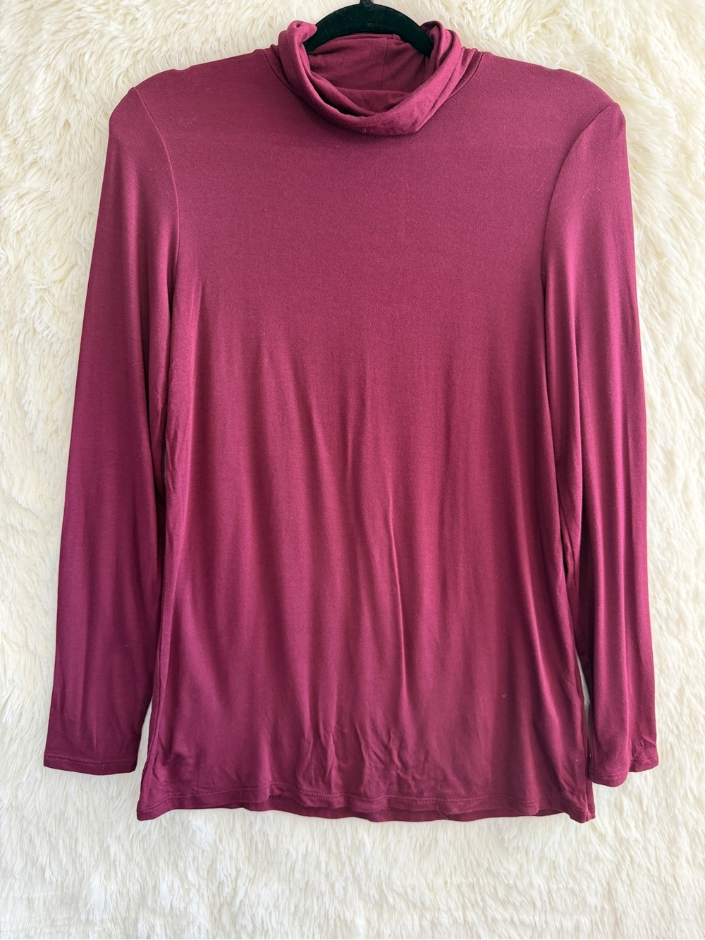 Talbots Womens Modal Blend Turtleneck M Burgundy Lightweight Corpcore Office